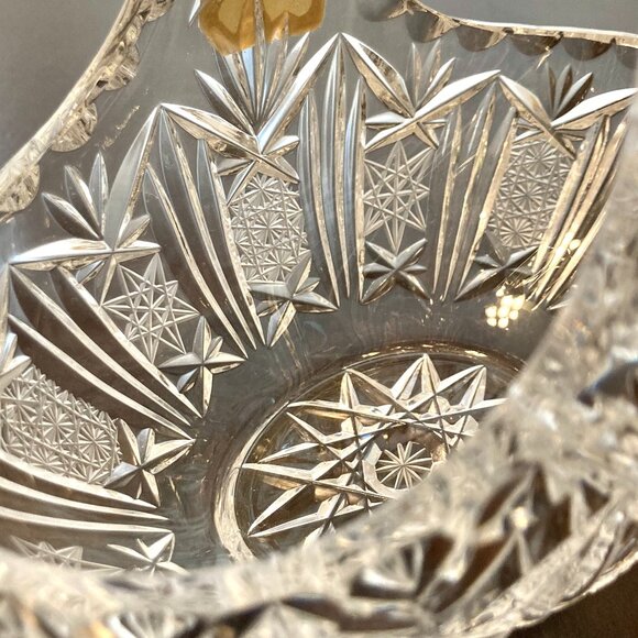 Vtg Lausitizer Glas 24% Lead Crystal German Hand-Cut Trinket Candy Coin Basket - Picture 2 of 12